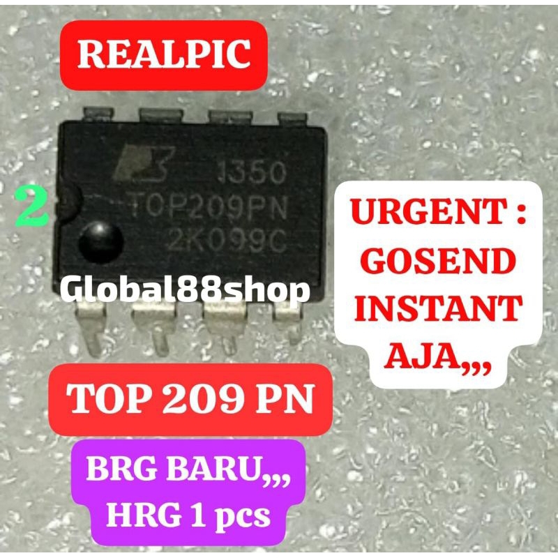 IC TOP209PN HRG 2 PCS TOP 209P TOP209 TOP 209 PN P N TRANSISTOR TR IC