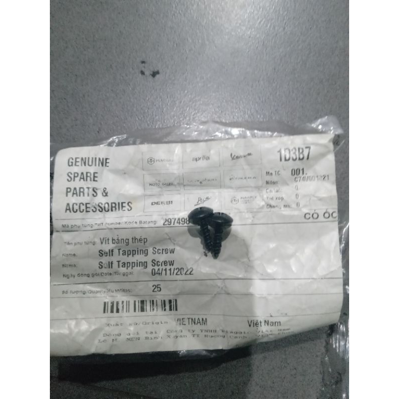 Baut dudukan plat nomer depan vespa lx.vespa s 125 iget