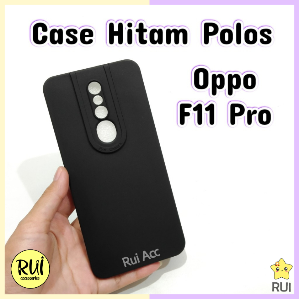 Case Hitam Black Matte Oppo F11 Pro Softcase Polos Slim Silikon HP Rui