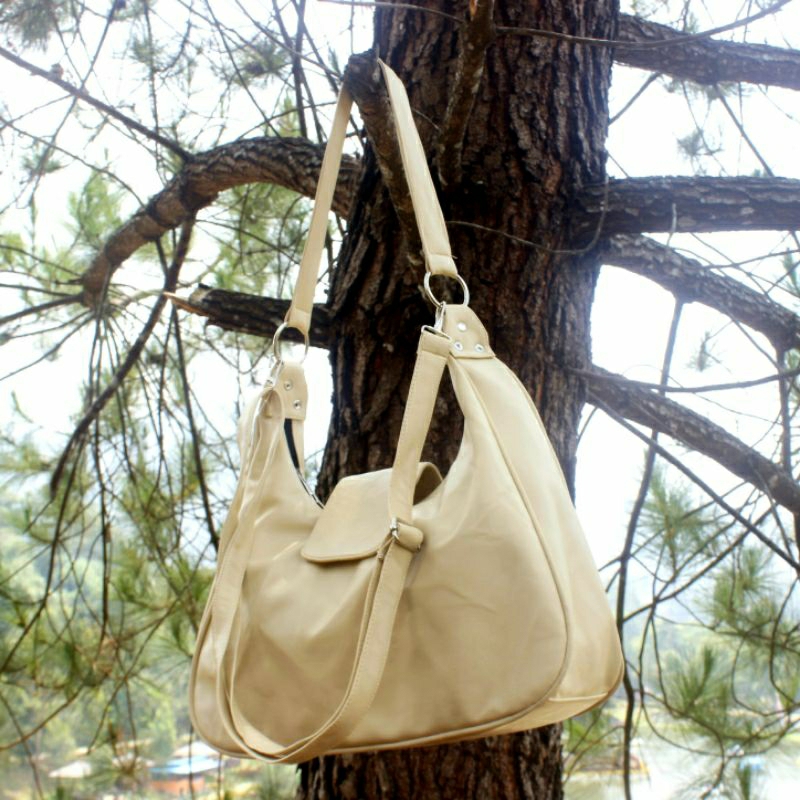 Moon Bags Tote bag wanita tali panjang tas ngaji wanita tas kulit