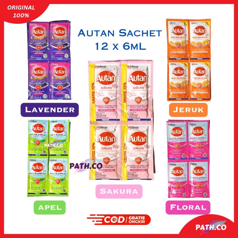 [12 Sachet] Autan Lotion Anti Nyamuk Kemasan Sachet 1 Renteng 12 Sachet x 6Gr | Losion Anti Nyamuk A