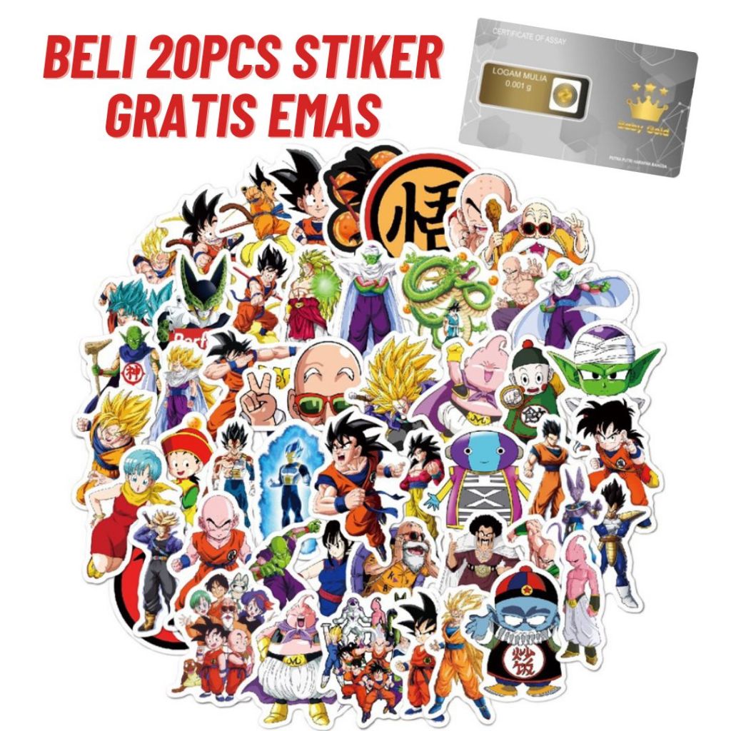 

50 PCS Stiker Graffiti Kartun Dragon Ball Anti Air Untuk Dekorasi Koper / Notebook