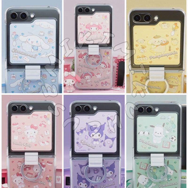 {NEW} OFFICIAL SAMSUNG SANRIO GALAXY Z FLIP 5 FLIP NFC SUIT CASE CARD KUROMI MY MELODY POMPOMPURIN P
