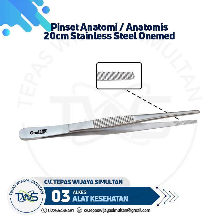 Pinset Anatomi Anatomis 20cm Stainless Steel Onemed