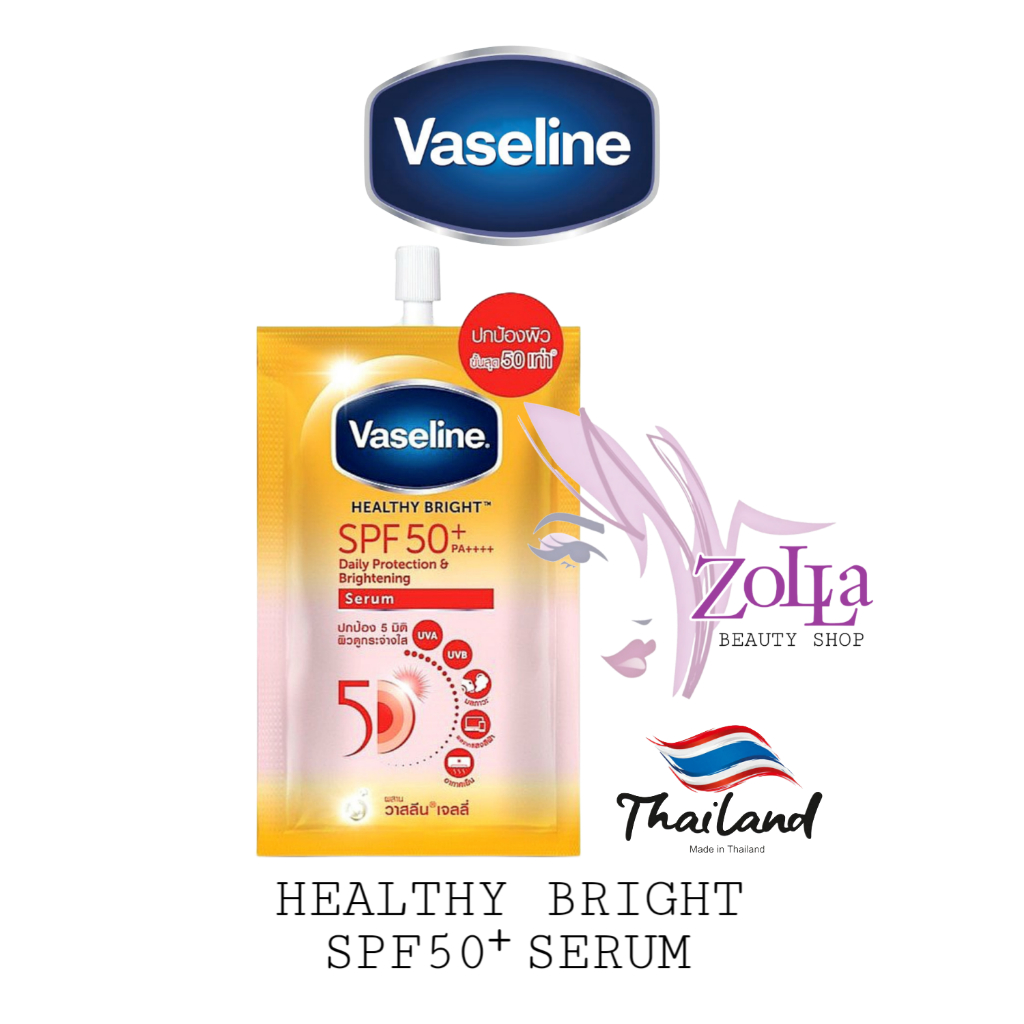 VASELINE HEALTHY BRIGHT SPF 50+ SERUM 30ml - BODY LOTION VASELINE ORIGINAL THAILAND