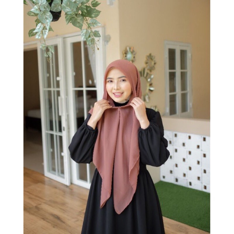 Termurah - Hijab Instan Zipper Resleting Segiempat Square Hijab Segiempat Instan Zipper