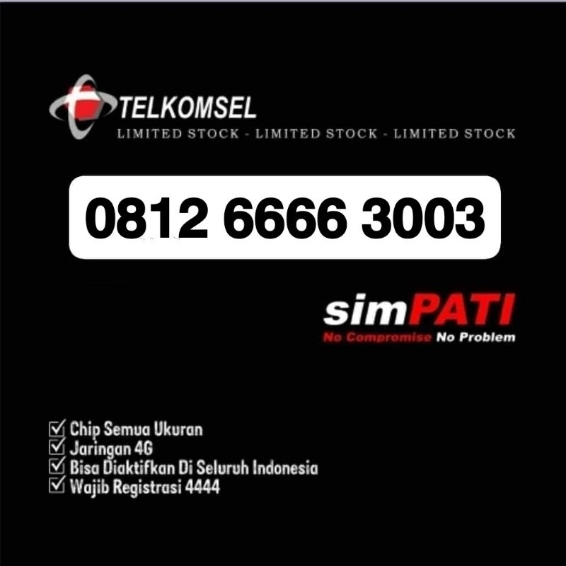 Nomor Cantik simPATI 6666