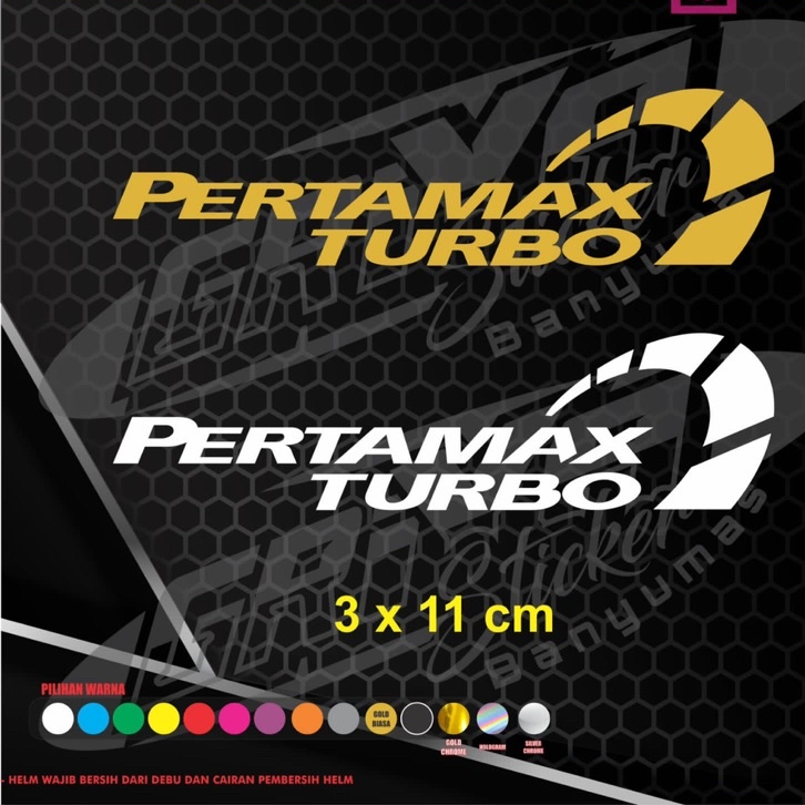 Sticker pertamax turbo stiker cutting pertamax turbo helmet helm motor mobil