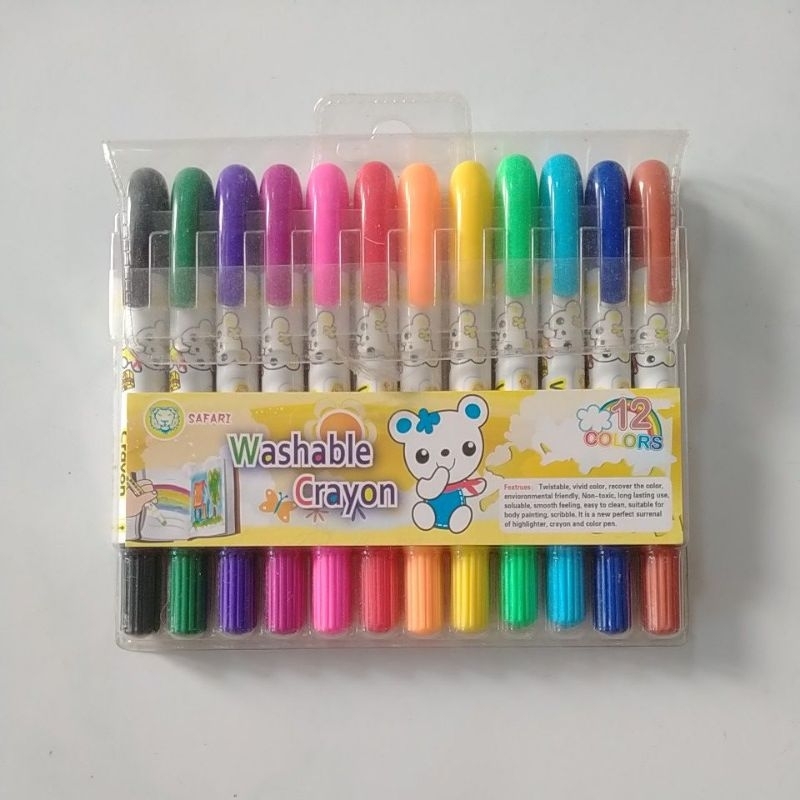 

PROMO!!! Washable Crayon Safari 12 Colors