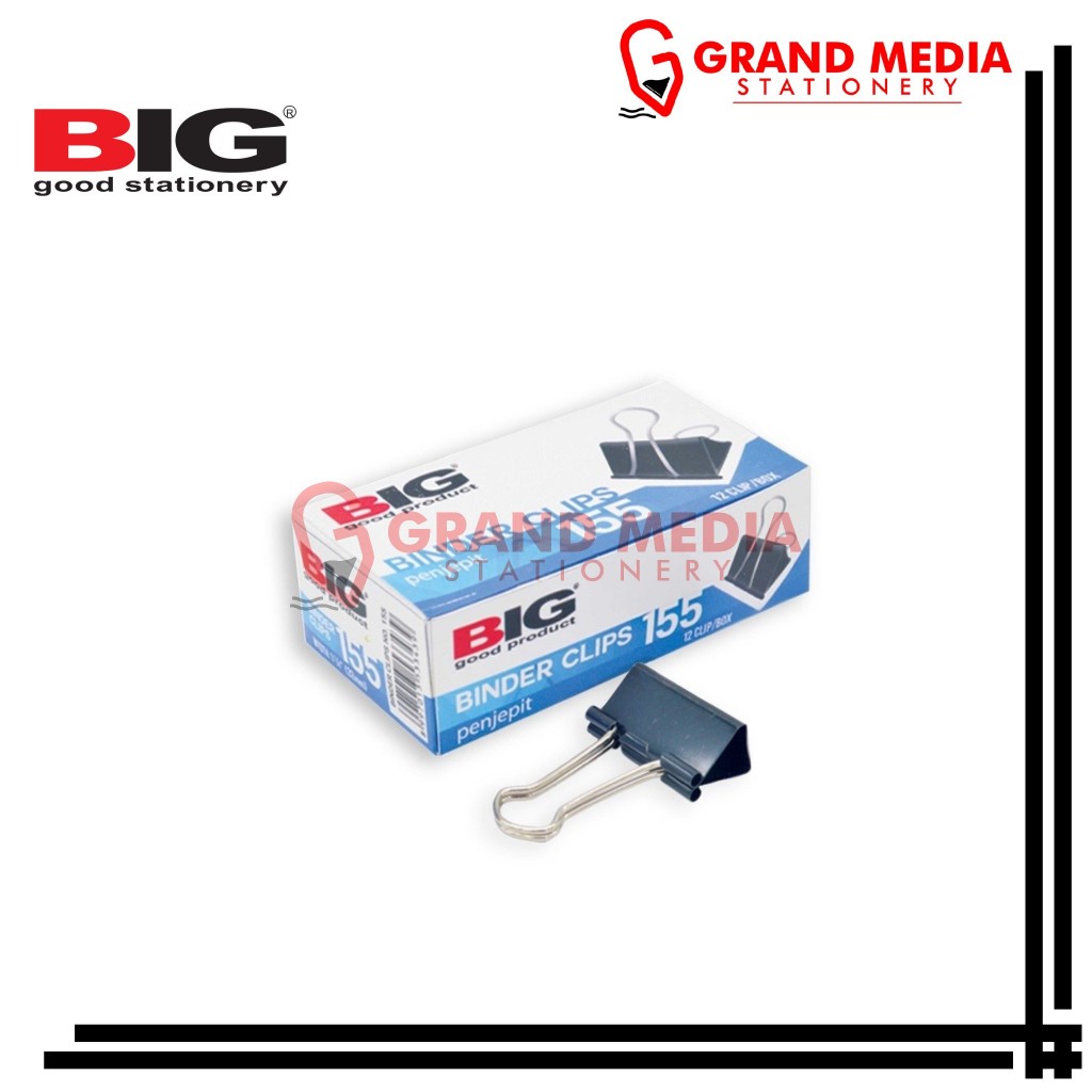 

[GRAND MEDIA] BINDER CLIPS BIG NO 155 / LUSINAN (12PCS)