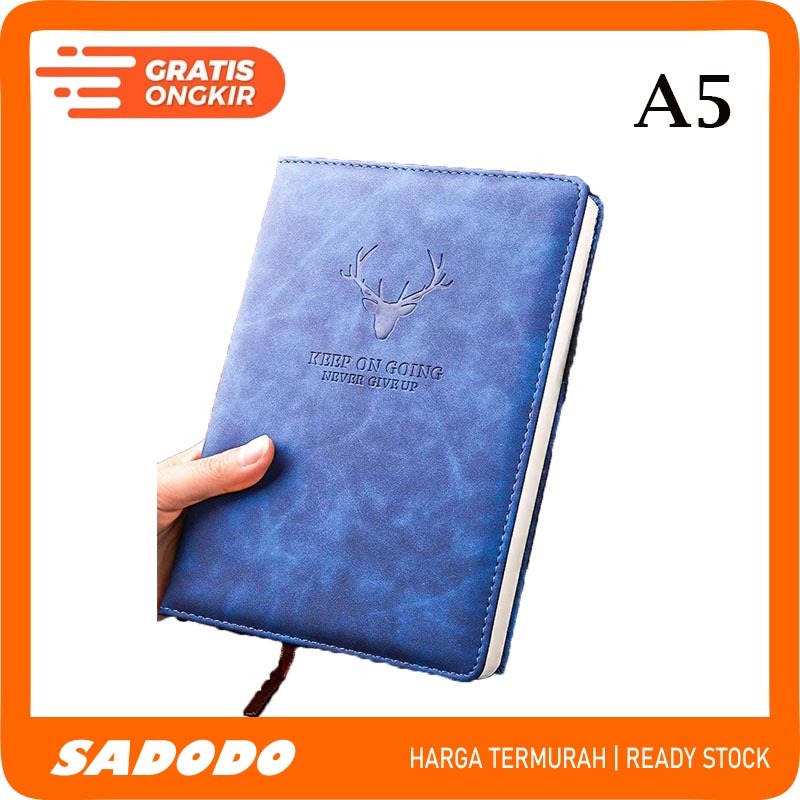 

SADODO Buku Catatan Harian Notebook Diary Cover Kulit 100 Lembar A5 - Dark Blue