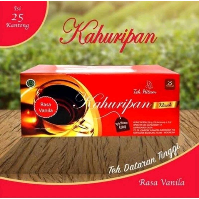 

Teh Kahuripan klasik rasa vanila isi 25 teh celup 50g