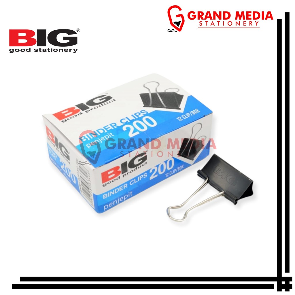 

[GRAND MEDIA] BINDER CLIPS BIG NO 200 / LUSINAN (12PCS)