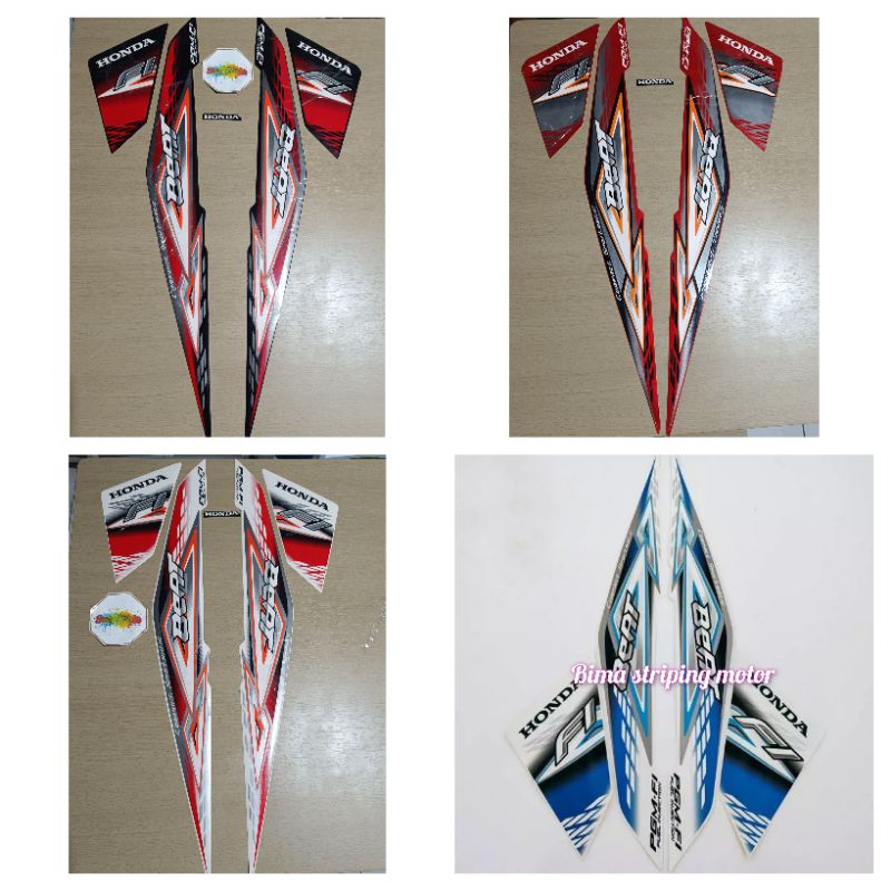 STIKER STRIPING LIST BODY MOTOR FULL SET HONDA BEAT F1 2014