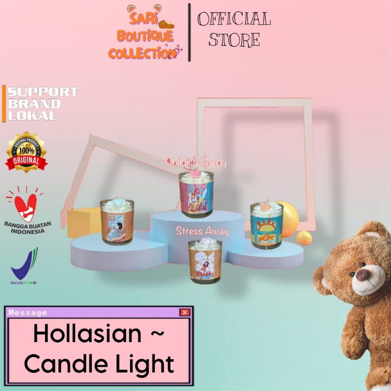 Hollasian scanted candles/lilin aroma terapi hollasian/pewangi ruangan hollasian/lilin pewangi ruang
