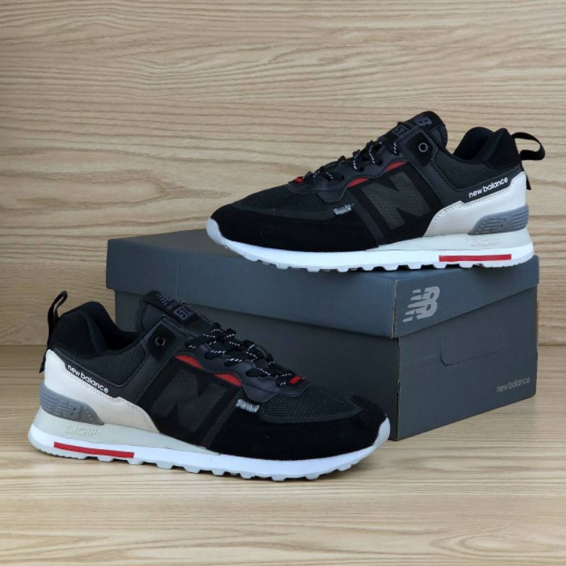 New Balance 574 Black Red ML574ISE 100% BNIB Full Tag