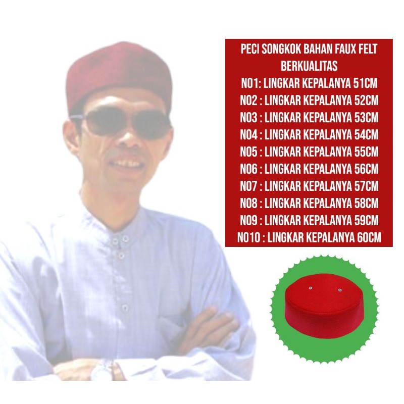 Peci merah/kopiah UAS bahan halus bludru