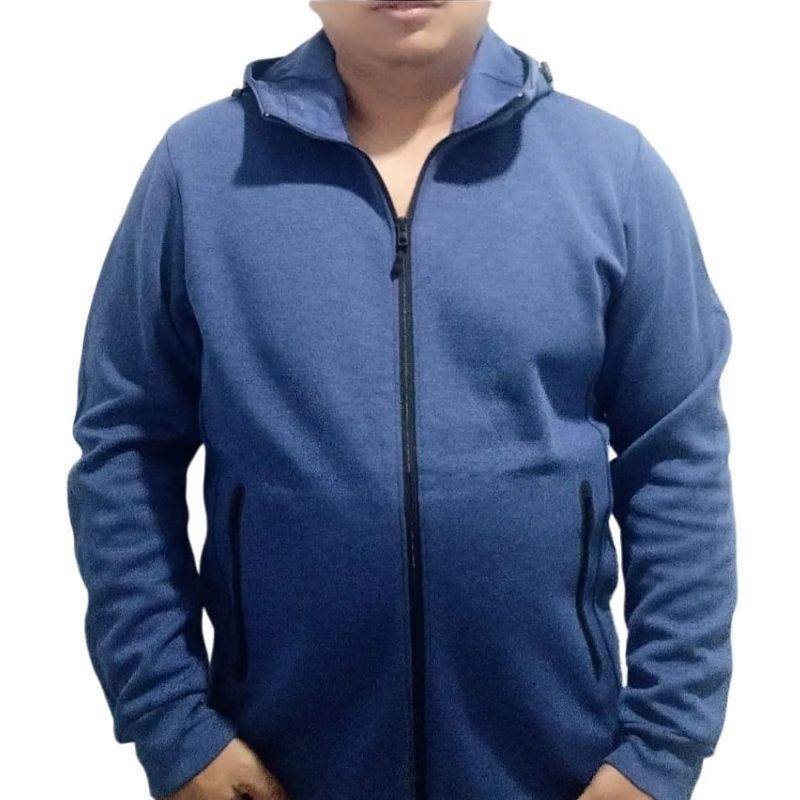 Uniqlo dry hoodie zipper blue