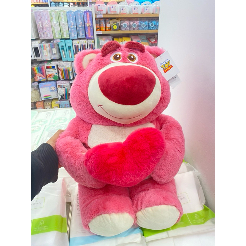 MINISO - Disney pixar lotso collection 20in pullable heart plush toy / Boneka lotso miniso wangi strawberry / boneka miniso lucu 51cm / kado anak / boneka jumbo miniso / boneka super big size