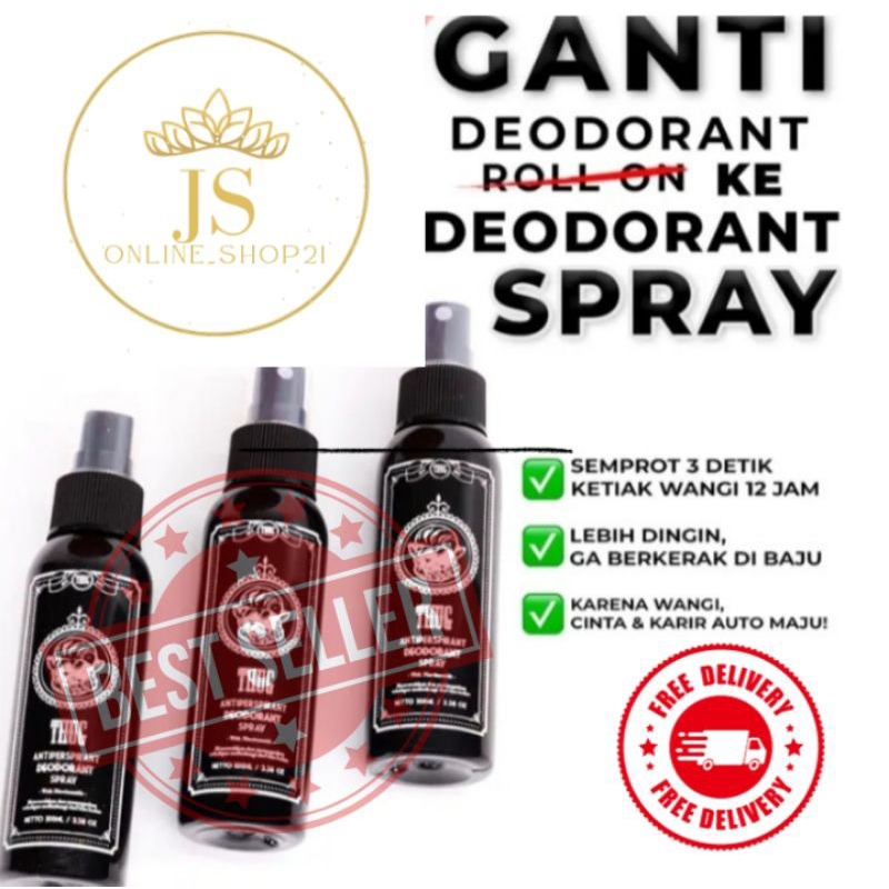 THUG DEODORANT SPRAY 100mil menghilangkan bau ketiak