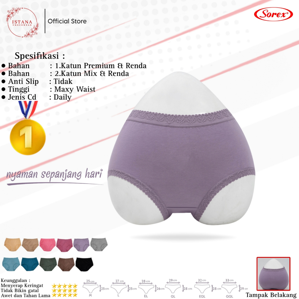 SOREX /CELANA DALAM WANITA / CD RENDA SOREX / 3056 SOREX ORI