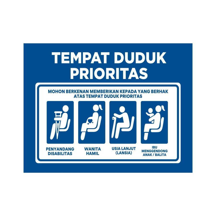 

STIKER KURSI TUNGGU PASIEN | STIKER VINYL TEMPAT DUDUK PRIORITAS SIGN RAMBU K3