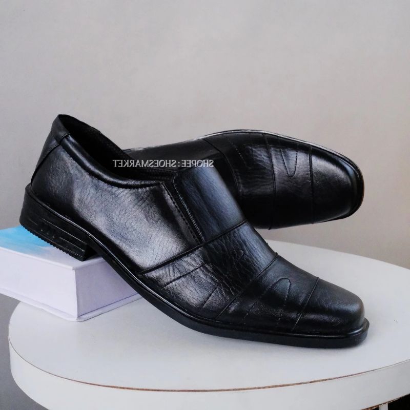 SEPATU PANTOFEL KANTOR PRIA KEREN HITAM PREMIUM