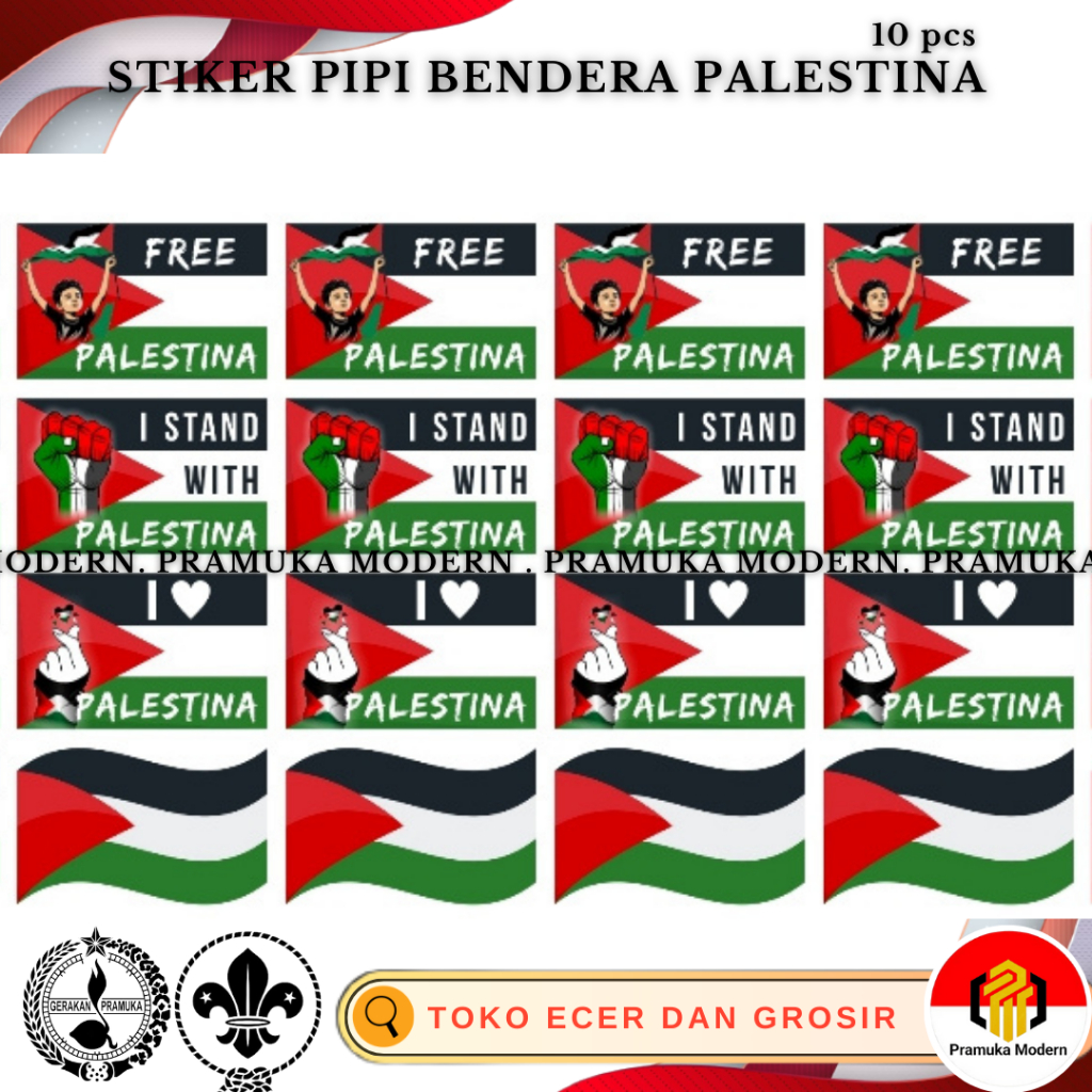 

10 biji stiker pipi bendera palestina / stiker Palestina