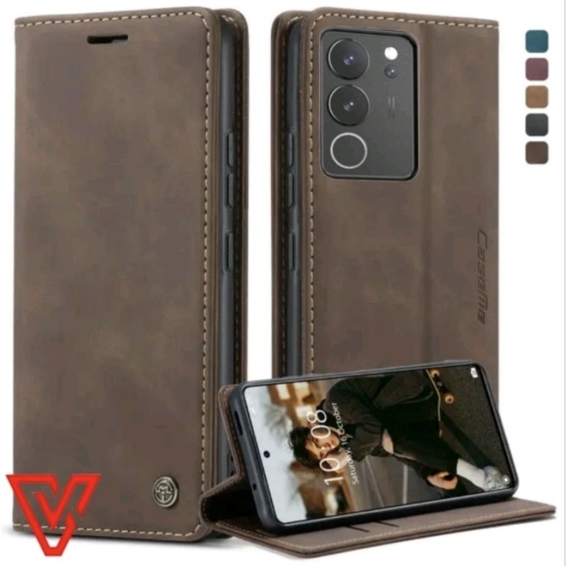Flip Case Dompet Vivo V27 V27 Pro V29 5G CASEME Original Leather Wallet Casing