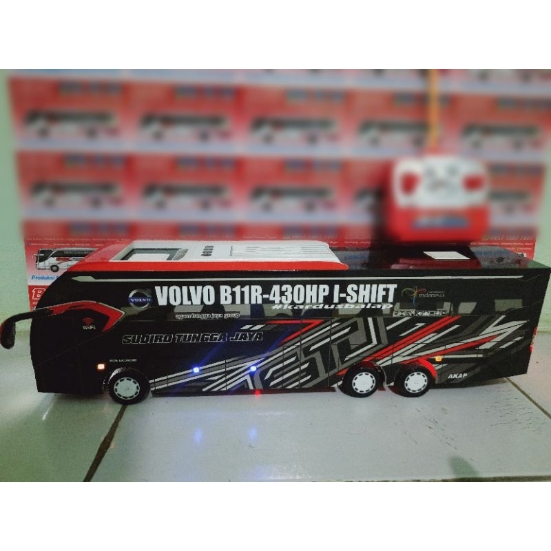 Miniatur bus RC STJ FAQIH ( Remot Control ) DETIL RAPIH FULL TELOLET FULL STROBO FULL LED