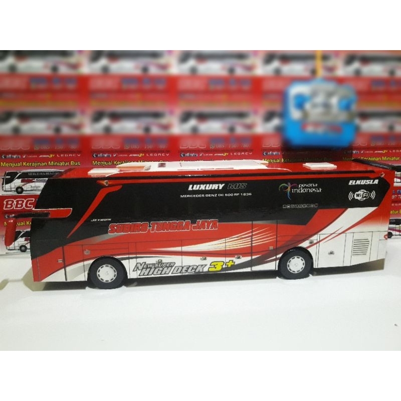 Miniatur bus RC Sudiro Tungga Jaya STJ SHANKARA ( Remot Control ) DETIL RAPIH FULL TELOLET FULL STRO