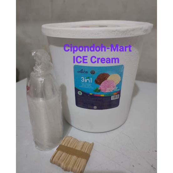 

C6369 ICE CREAM Aice 3 rasa 8 liter include cup dan sendok 5 pcs