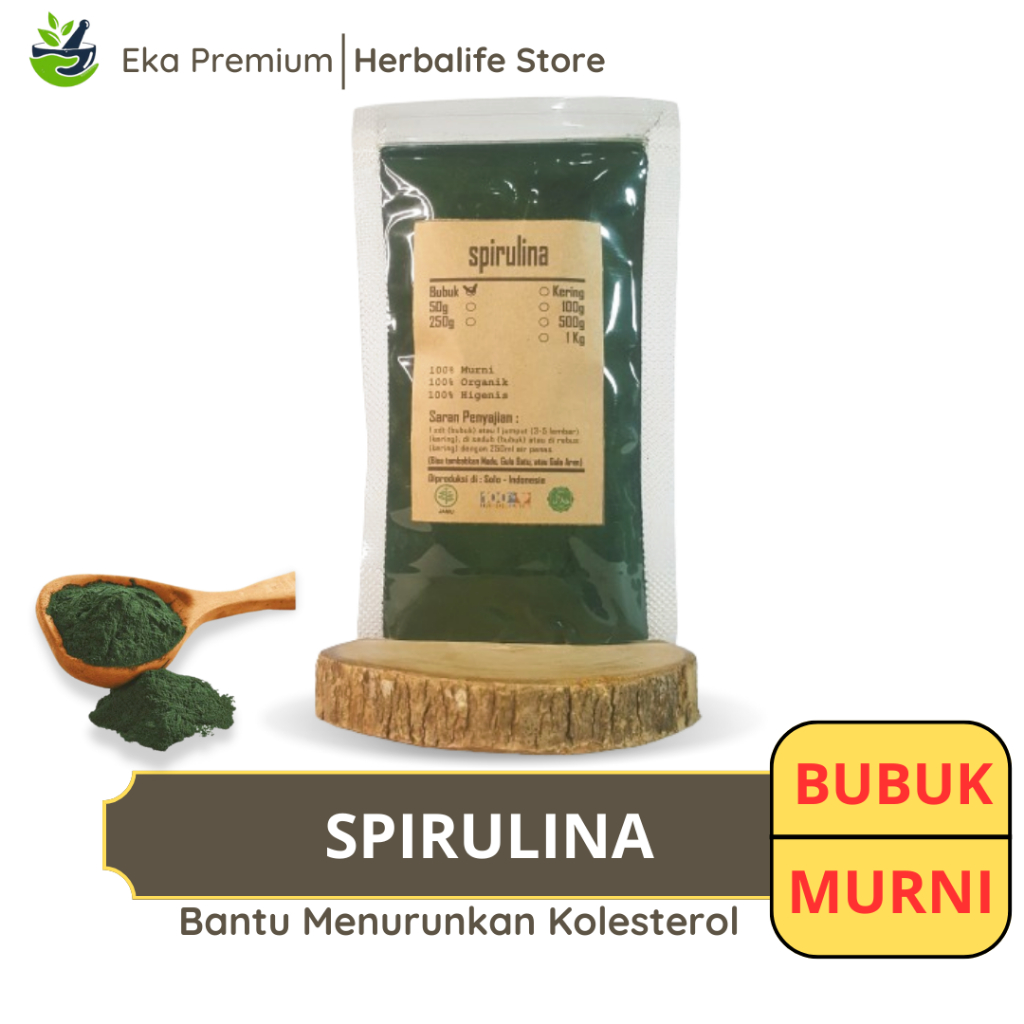 

SPIRULINA BUBUK Kering Ramuan Rempah Herbal Asli Jamu Minuman Alami Murni Tradisional Arthrospira Platensis