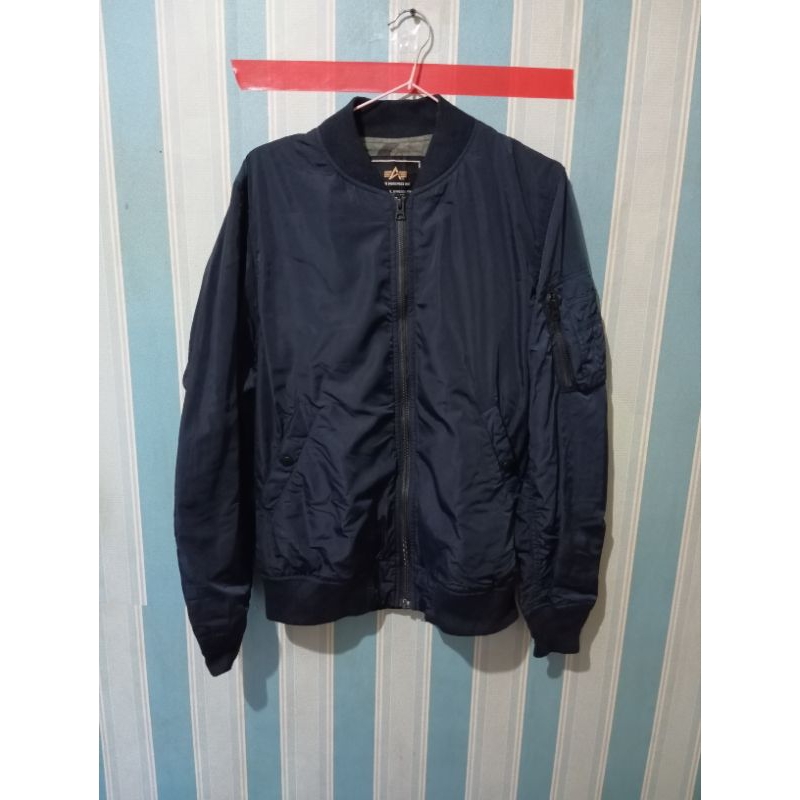 jaket parasut alpha industries biru bomber