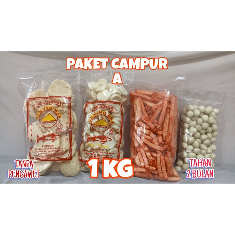 

PAKET CAMPUR A KEMPLANG BULAT BESAR KEMPLANG MINI POTATO HOT GETAS KEMPLANG/KERUPUK SUPER ASLI IKAN TENGGIRI KERUPUK IKAN KEMPLANG IKAN