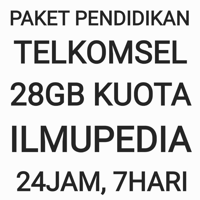 [CHAT DULU SEBELUM ORDER]Paket Pendidikan Telkomsel 28 GB Ilmupedia Internet Data Kuota Belajar Seko