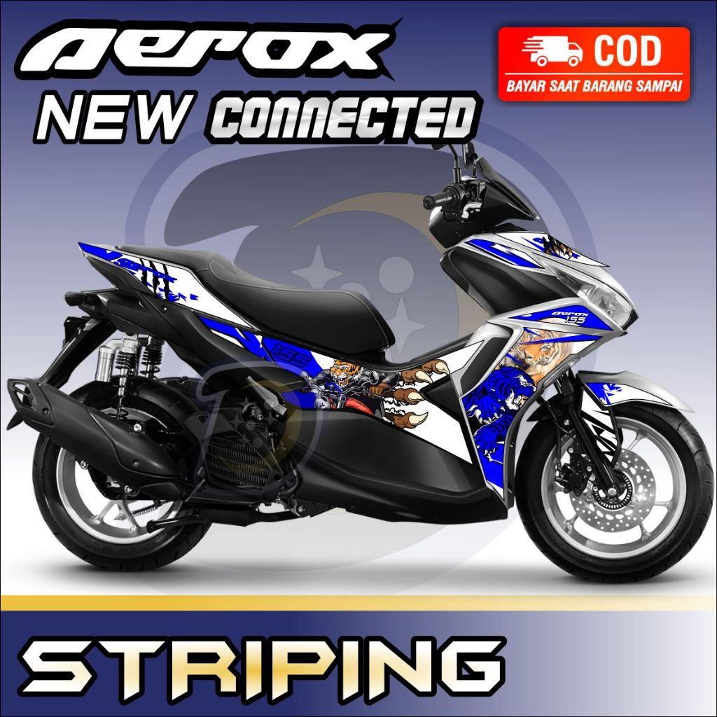 Striping Lis Aerox Connected 2021 New Stiker Motor Yamaha Aerox New Connected Tiger