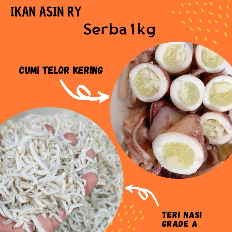 

IKAN CUMI ASIN SERBA 1KG [ COD ] | Cumi | Ebi | Jambal | Teri