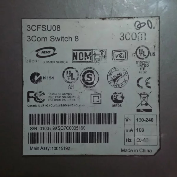 switch hub 3com 8port Minus