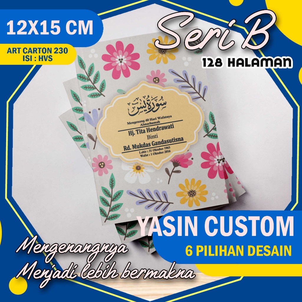 

BUKU YASIN COVER CUSTOM 128 HALAMAN - SERI B