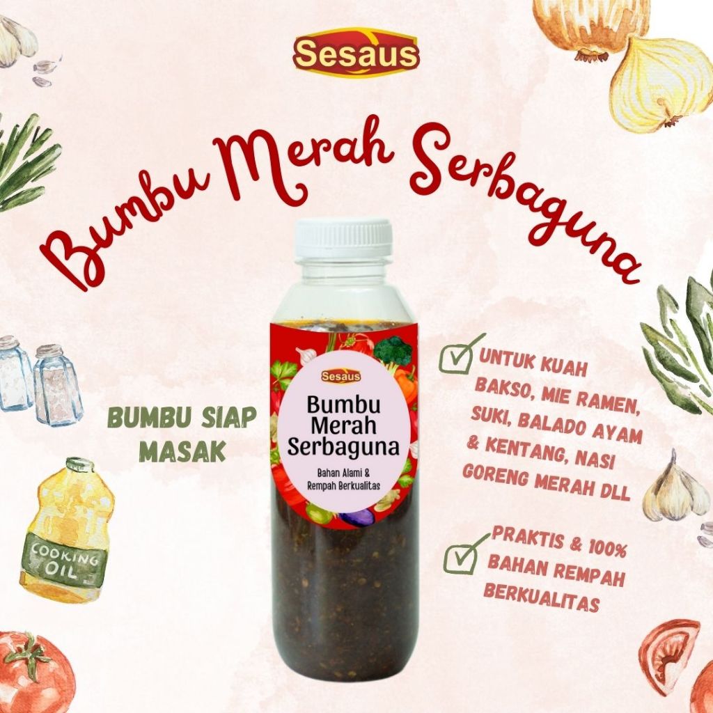 

Bumbu Dapur Merah Serbaguna 250gr / Bumbu Bunda Serbaguna / Bumbu Dasar Merah
