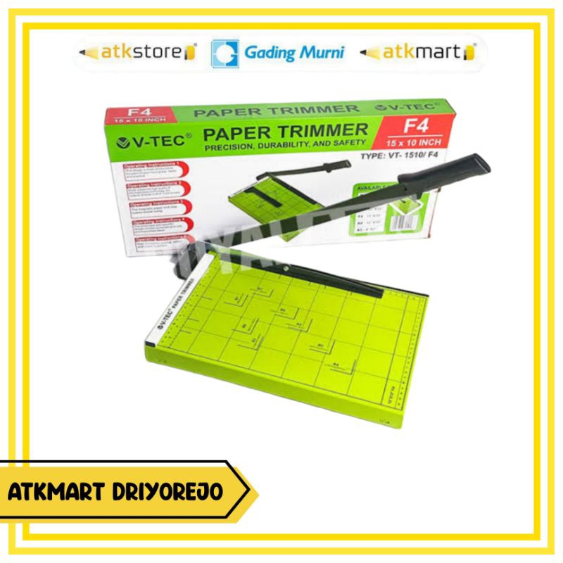 

PAPER CUTTER TRIMMER FOLIO V-TEC PISAU POTONG KERTAS BESI 1510 F4 ALAT PEMOTONG FOTOCOPY