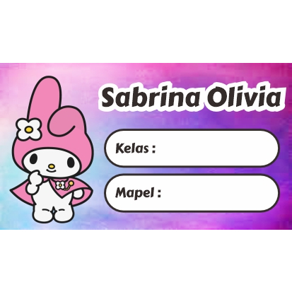 

Stiker Label Buku karakter custom nama