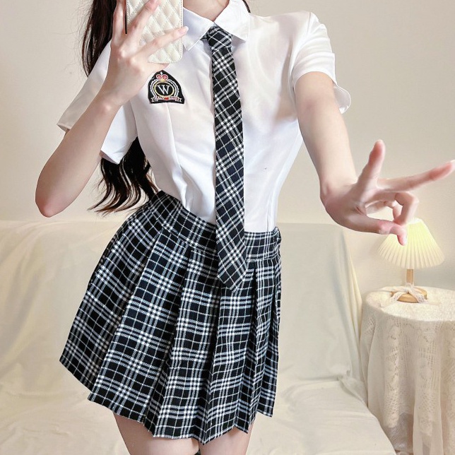 Promo Merakyat  seragam sekolah jepang cosplay rok kotakkotak