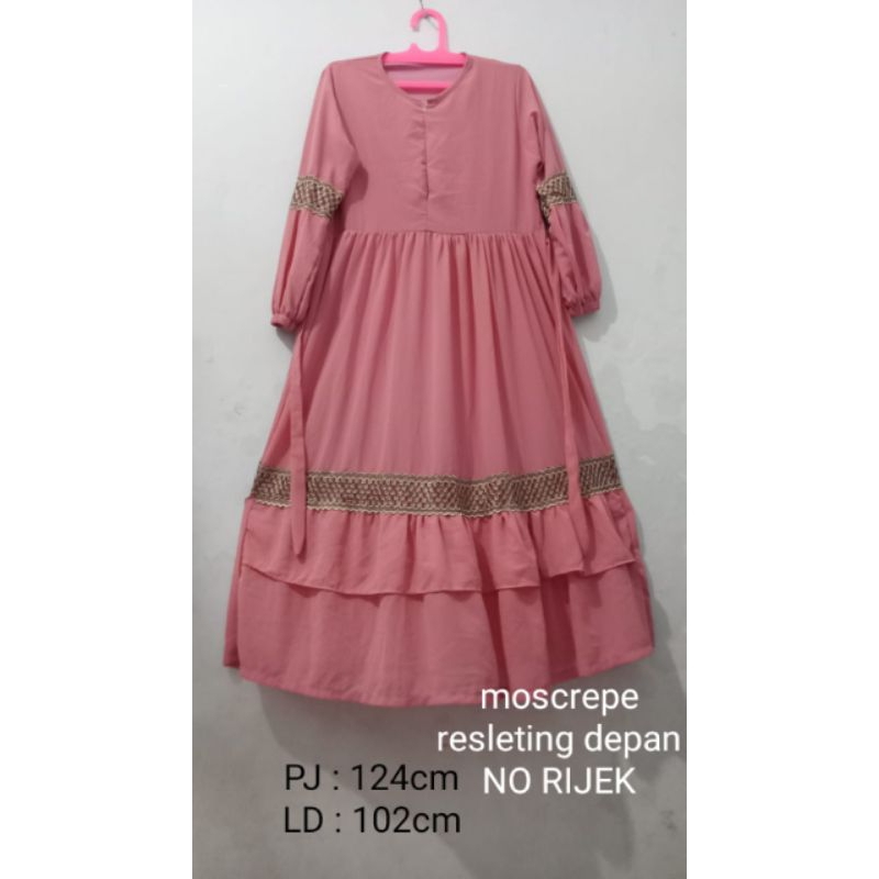 gamis ceruty polos renda preloved