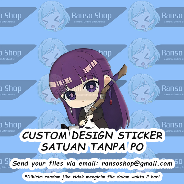 

Sticker Custom Tanpa PO | Stiker Vtuber Anime Free Design Satuan | Sticker Vinyl Glossy Doff Custom Desain Gambar Bebas Satuan Anime Manga Game