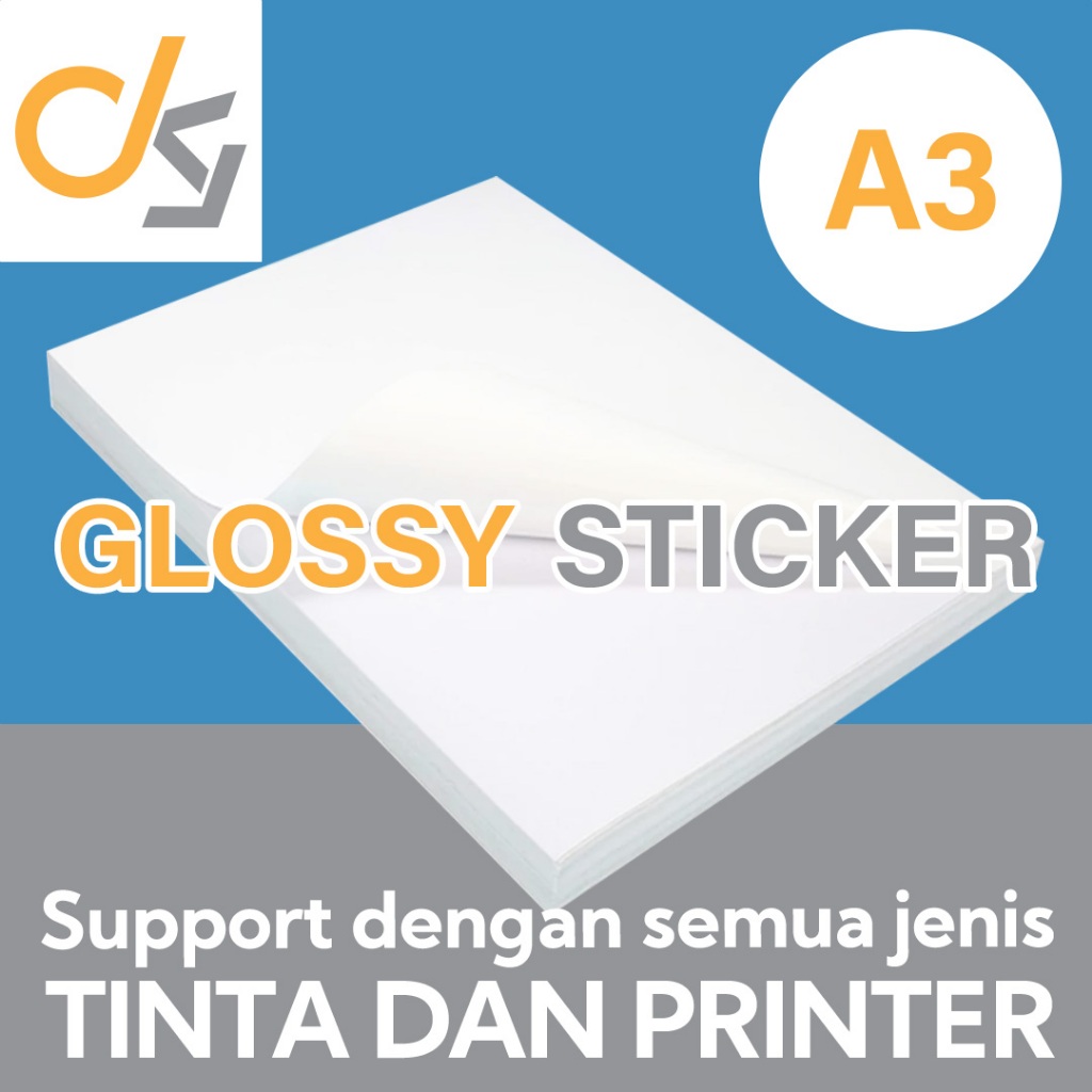 

Kertas Stiker Foto Sticker Glossy A3 135gsm Waterproof isi 20 lembar