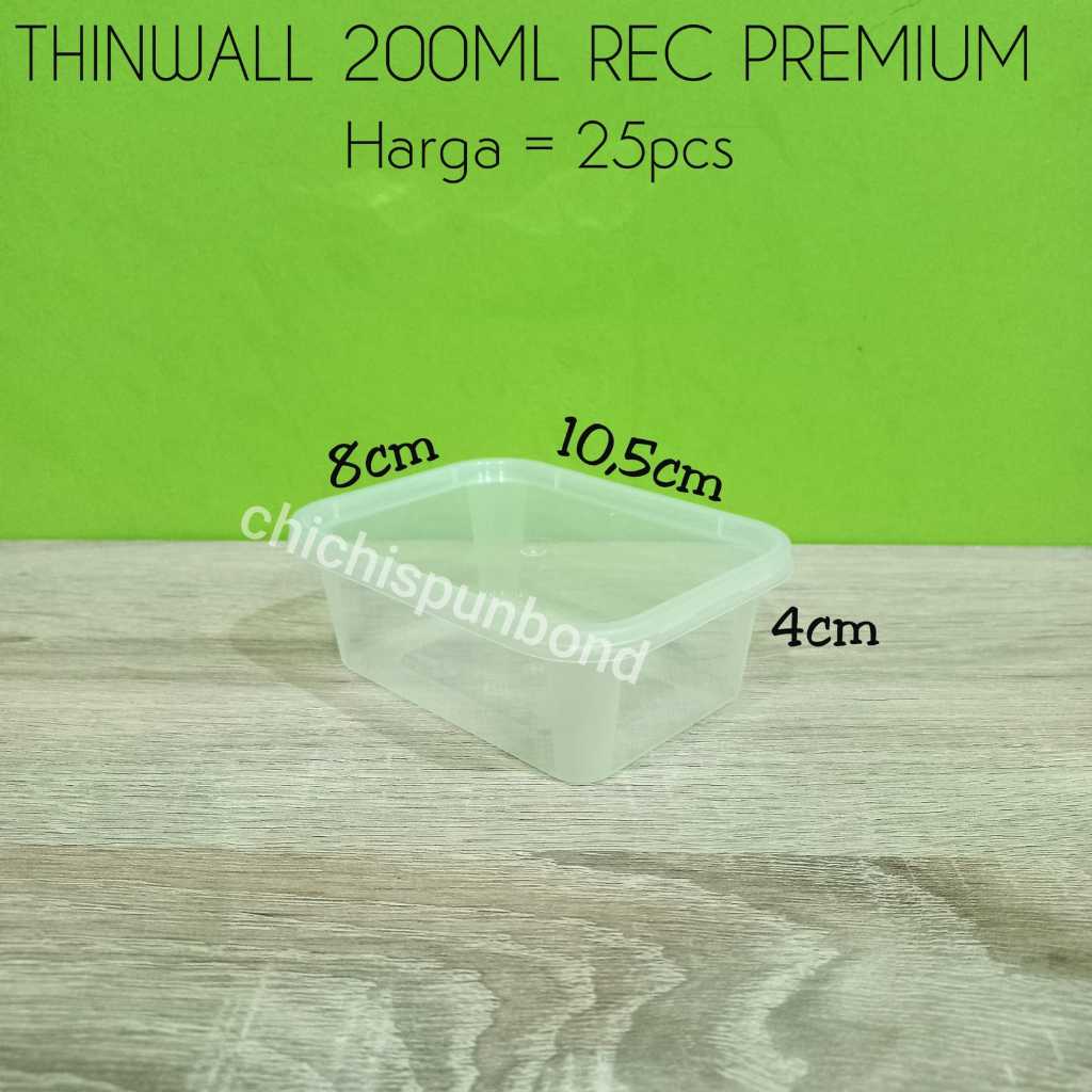 Thinwall food container 200ml kotak/Tempat penyimpanan makanan/Cup salad/Cup puding/ Dessert box