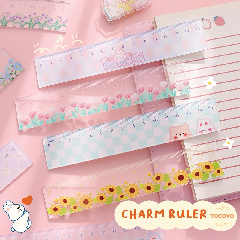 

Charm Ruler 15 cm l Cute and Aesthetic Penggaris l School Suply l ATK Alat tulis l Penggaris Untuk Kotak Pensil Sekolah