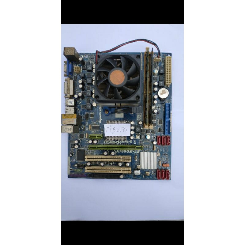 Paket Motherboard/Mainboard ASRock A780GM-LE + AMD Athlon II X4 640 + Ram 4GB DDR2 Single channel